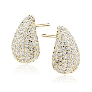 Cercei argint placati cu aur galben cu pietre DiAmanti Z2115EG_W-DIA (Argint 925‰ 3,2 g.)
